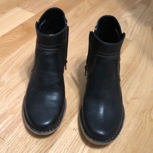 Black leather boots